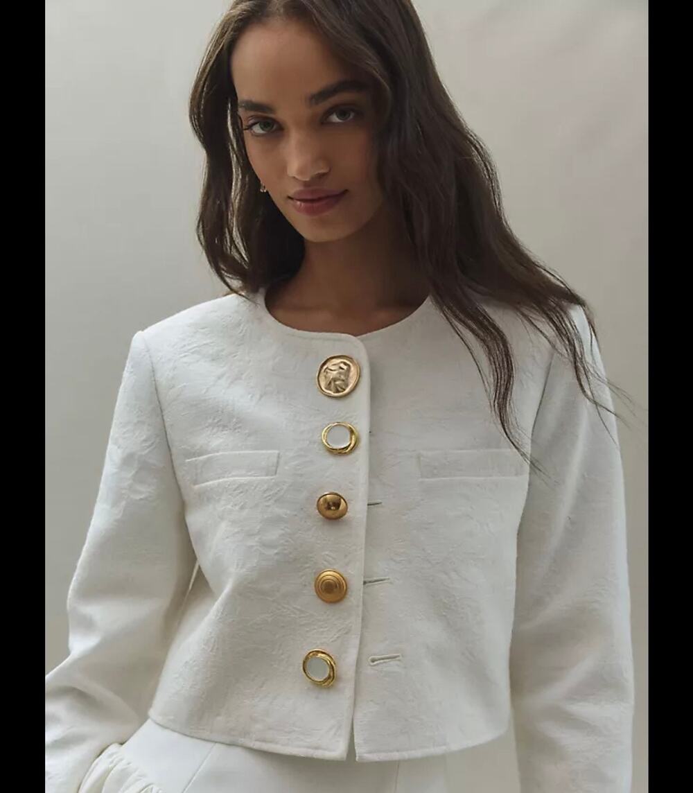 Derek lam 10 Crosby Juliette crop ivory blazer sz 0
